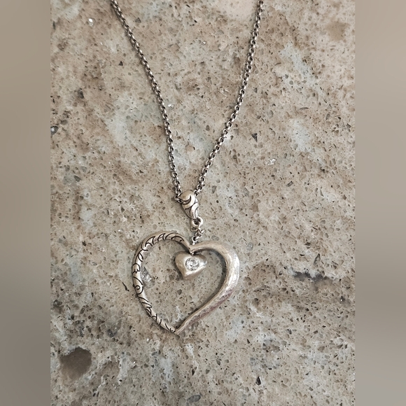 Brighton Open Glitter Heart Crystal Pendant Necklace - Picture 5 of 5